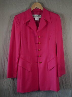 Vintage Escada salmon pink wool blazer